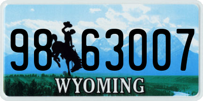 WY license plate 9863007
