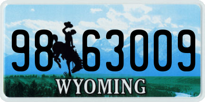 WY license plate 9863009