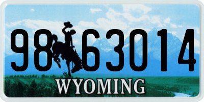 WY license plate 9863014
