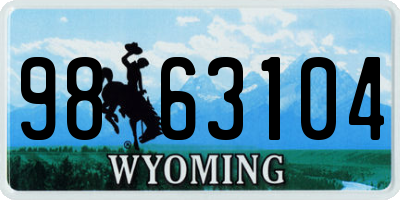 WY license plate 9863104