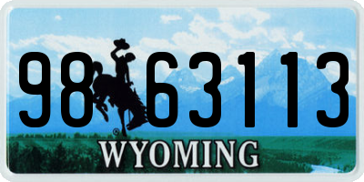 WY license plate 9863113