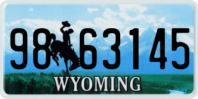 WY license plate 9863145