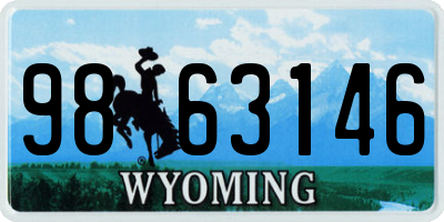 WY license plate 9863146