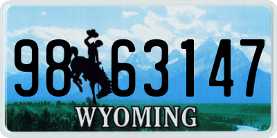 WY license plate 9863147