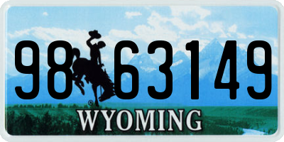 WY license plate 9863149