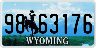 WY license plate 9863176