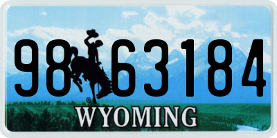 WY license plate 9863184