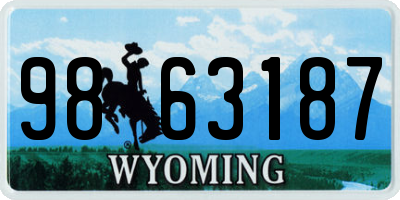 WY license plate 9863187