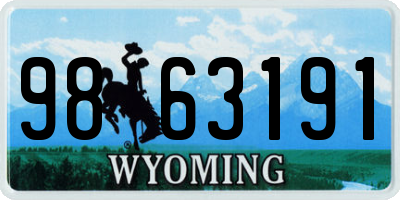 WY license plate 9863191
