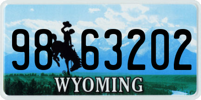 WY license plate 9863202