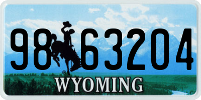WY license plate 9863204