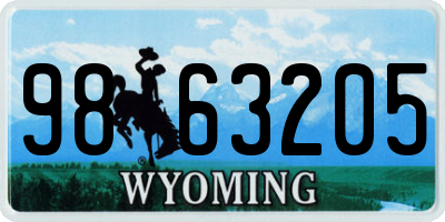WY license plate 9863205