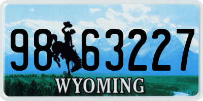 WY license plate 9863227