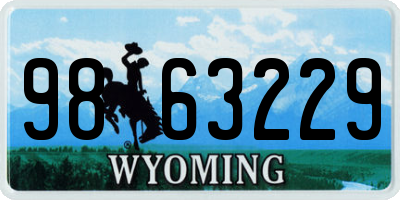 WY license plate 9863229