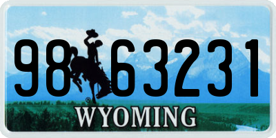 WY license plate 9863231