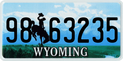 WY license plate 9863235