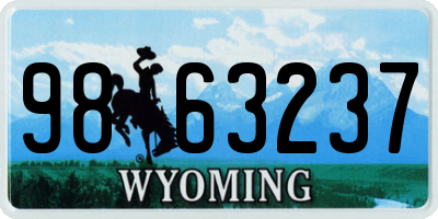 WY license plate 9863237