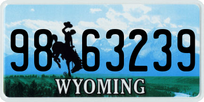 WY license plate 9863239