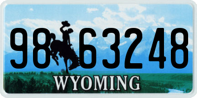 WY license plate 9863248