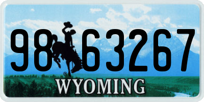 WY license plate 9863267
