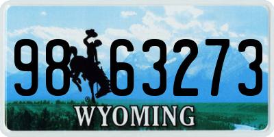 WY license plate 9863273