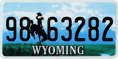 WY license plate 9863282
