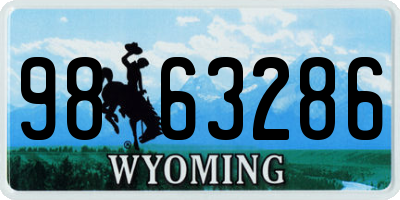 WY license plate 9863286