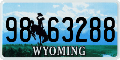 WY license plate 9863288