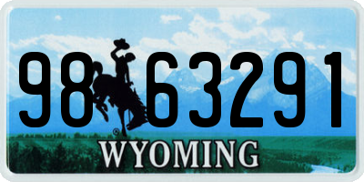 WY license plate 9863291