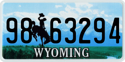 WY license plate 9863294