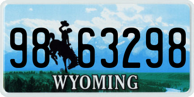 WY license plate 9863298