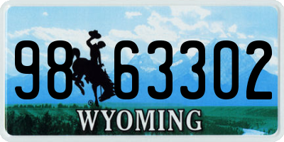 WY license plate 9863302