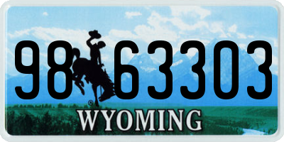 WY license plate 9863303