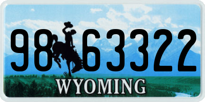 WY license plate 9863322