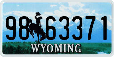 WY license plate 9863371