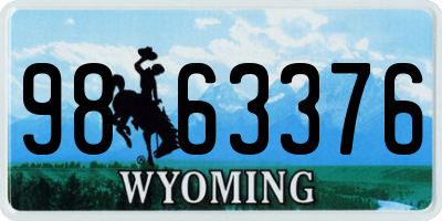 WY license plate 9863376