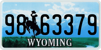 WY license plate 9863379