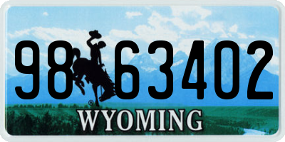 WY license plate 9863402