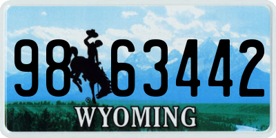 WY license plate 9863442