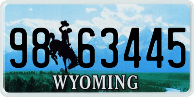 WY license plate 9863445