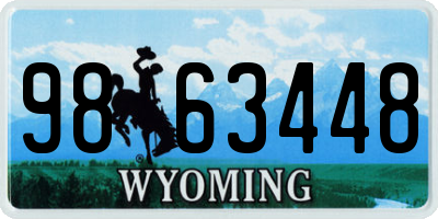 WY license plate 9863448