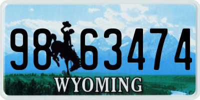 WY license plate 9863474