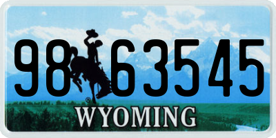 WY license plate 9863545
