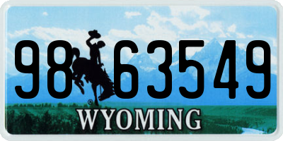 WY license plate 9863549
