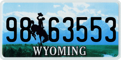 WY license plate 9863553