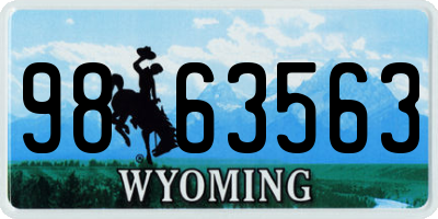 WY license plate 9863563