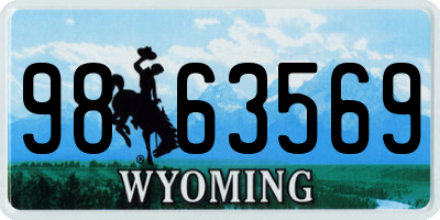 WY license plate 9863569