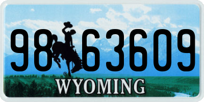 WY license plate 9863609