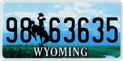 WY license plate 9863635