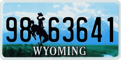 WY license plate 9863641